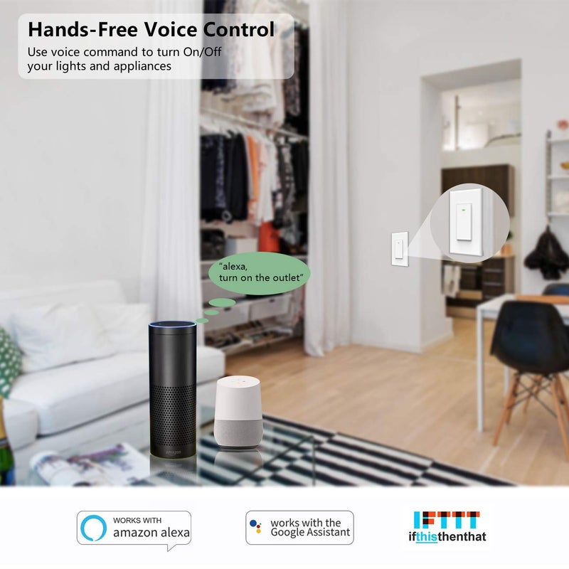 Lesim Smart Switch WiFi Wall Light Switch, Compatible with Alexa Google Home - Image 2